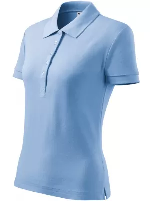 Tricou de damă cu guler MALFINI HEAVY 216 ALBASTRU CERUL