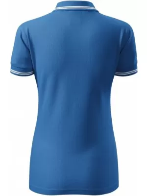 Tricou de damă cu guler MALFINI URBAN 220 ALBASTRU AZURIU