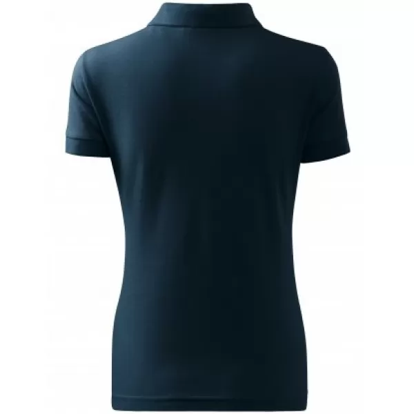  Tricou de damă cu guler MALFINI COTTON 213 ALBASTRU MARIN 