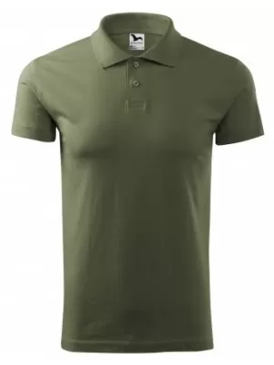 Tricou pentru bărbați cu guler MALFINI SINGLE J. 202 KAKI