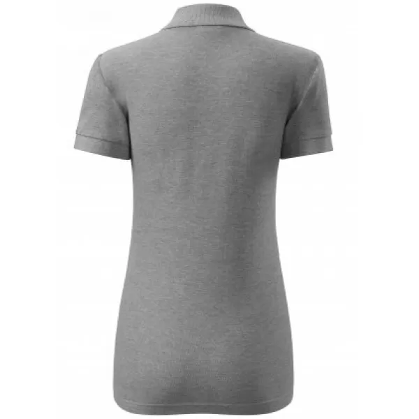  Tricou de damă cu guler MALFINI COTTON 213 EVIDENȚIERI GRI ÎNCHIS 