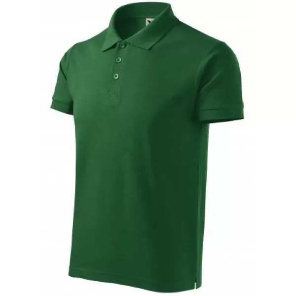  Tricou pentru bărbați cu guler MALFINI HEAVY 215 VERDE STICLA 