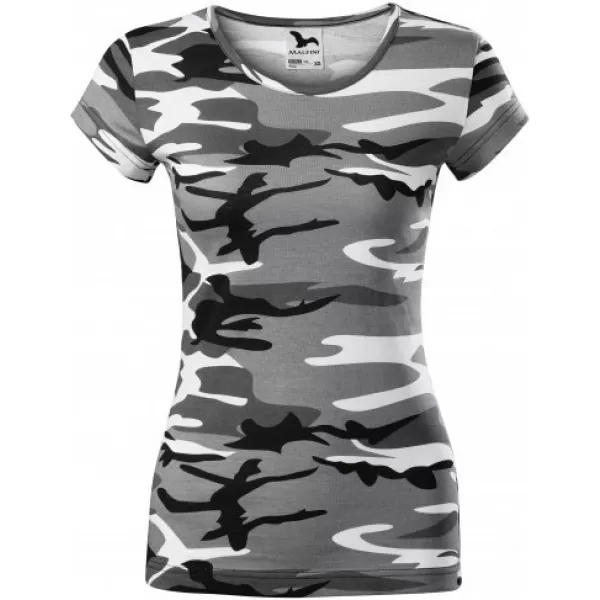  Tricou pentru femei MALFINI CAMO PURE 122 GRI CAMUFLAJ 
