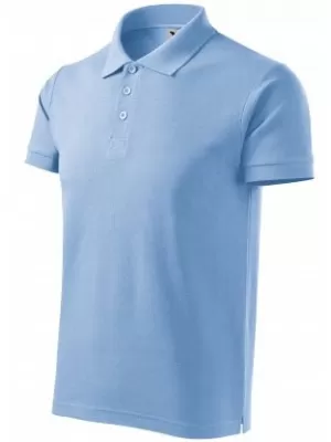Tricou pentru bărbați cu guler MALFINI HEAVY 215 ALBASTRU CERUL