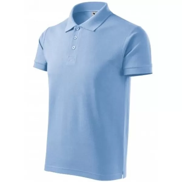  Tricou pentru bărbați cu guler MALFINI HEAVY 215 ALBASTRU CERUL 