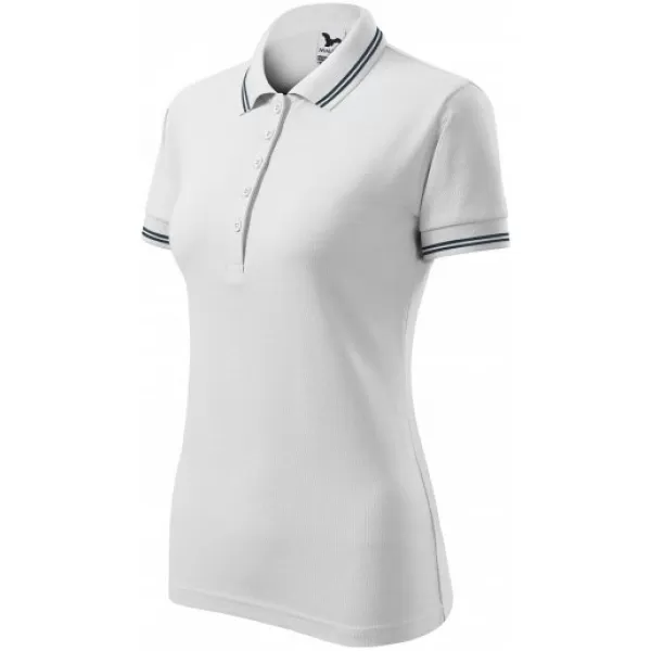  Tricou de damă cu guler MALFINI URBAN 220 ALB 
