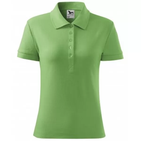  Tricou de damă cu guler MALFINI COTTON 213 IARBA VERDE 