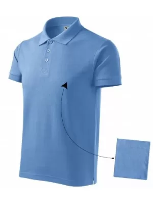 Tricou pentru bărbați cu guler MALFINI COTTON 212 ALBASTRU CERUL