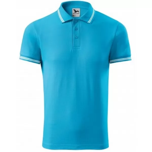 Tricou pentru bărbați cu guler MALFINI URBAN 219 TURCOAZ 