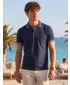 Tricou pentru bărbați cu guler MALFINI URBAN 219 ALBASTRU MARIN