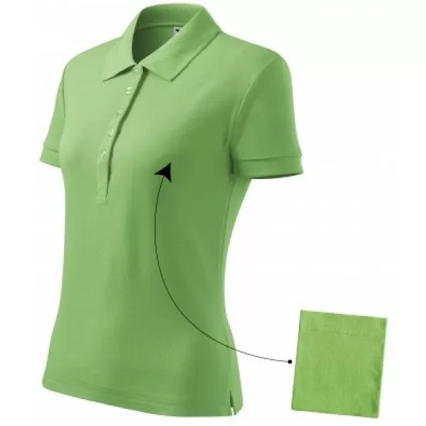  Tricou de damă cu guler MALFINI COTTON 213 IARBA VERDE 