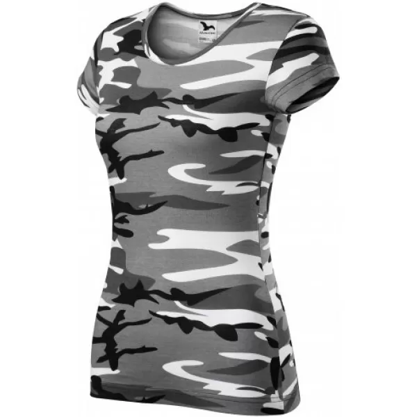  Tricou pentru femei MALFINI CAMO PURE 122 GRI CAMUFLAJ 