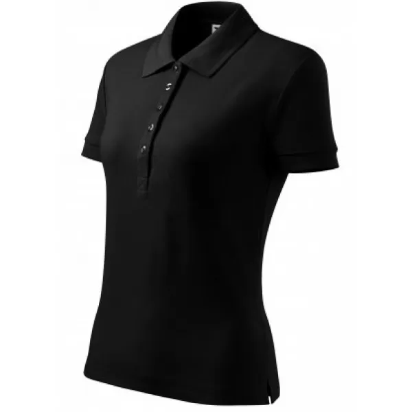  Tricou de damă cu guler MALFINI COTTON 213 NEGRU 