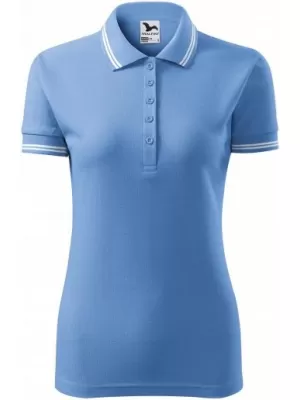 Tricou de damă cu guler MALFINI URBAN 220 ALBASTRU CERUL