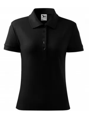 Tricou de damă cu guler MALFINI COTTON 213 NEGRU