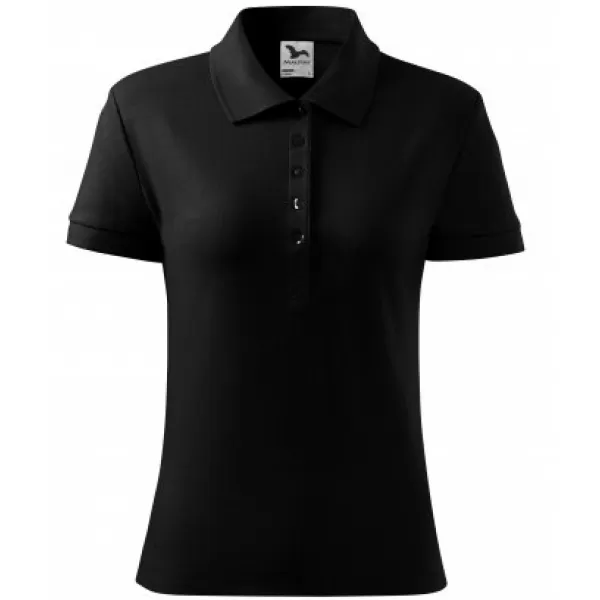  Tricou de damă cu guler MALFINI COTTON 213 NEGRU 