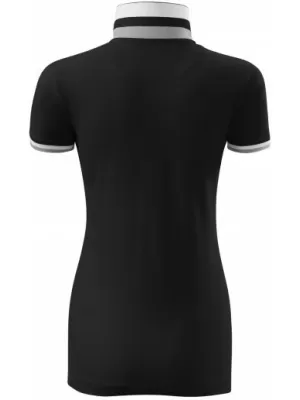 Tricou de damă cu guler MALFINI PREMIUM COLLAR UP 257 NEGRU