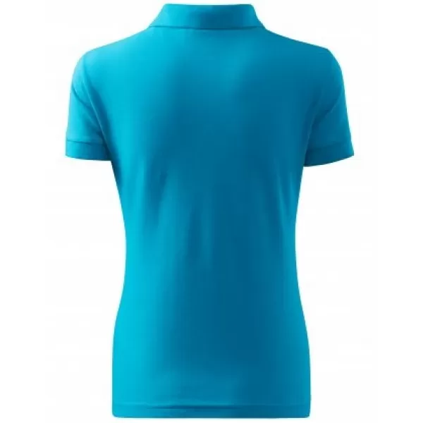  Tricou de damă cu guler MALFINI COTTON 213 TURCOAZ 