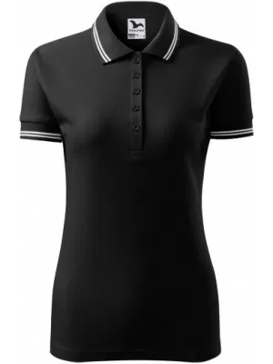 Tricou de damă cu guler MALFINI URBAN 220 NEGRU