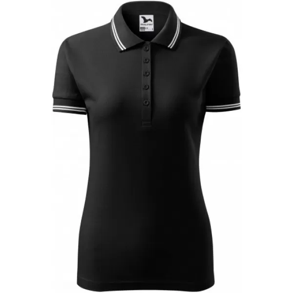  Tricou de damă cu guler MALFINI URBAN 220 NEGRU 