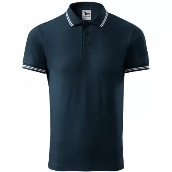  Tricou pentru bărbați cu guler MALFINI URBAN 219 ALBASTRU MARIN 