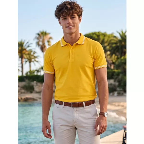  Tricou pentru bărbați cu guler MALFINI URBAN 219 CHIHLIMBAR 