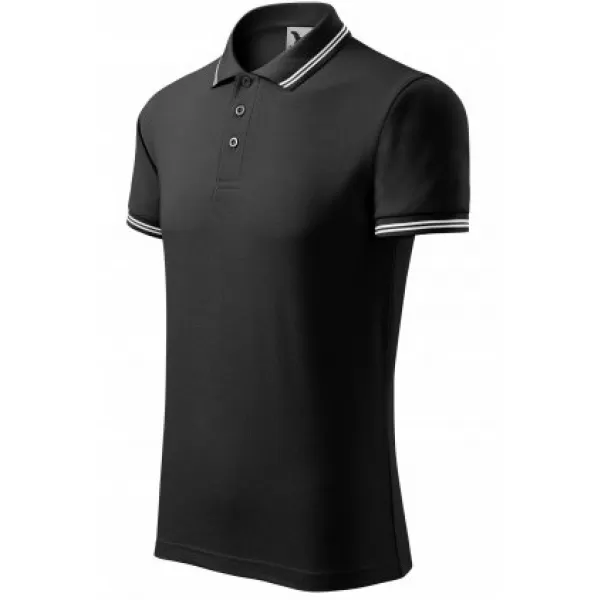  Tricou pentru bărbați cu guler MALFINI URBAN 219 NEGRU 
