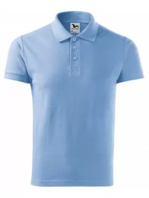 Tricou pentru bărbați cu guler MALFINI HEAVY 215 ALBASTRU CERUL