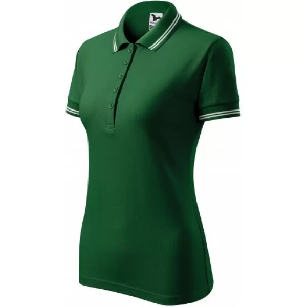  Tricou de damă cu guler MALFINI URBAN 220 VERDE STICLA 