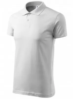 Tricou pentru bărbați cu guler MALFINI SINGLE J. 202 ALB