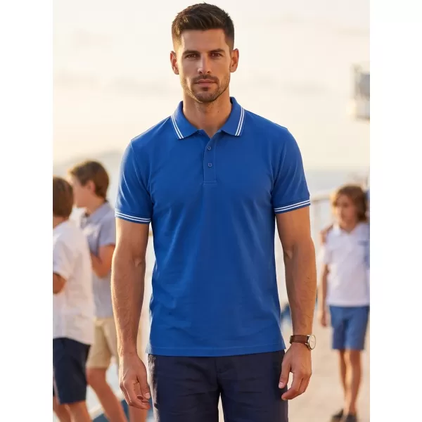  Tricou pentru bărbați cu guler MALFINI URBAN 219 ALBASTRU REGAL 