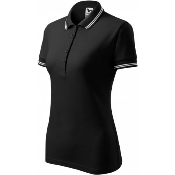  Tricou de damă cu guler MALFINI URBAN 220 NEGRU 