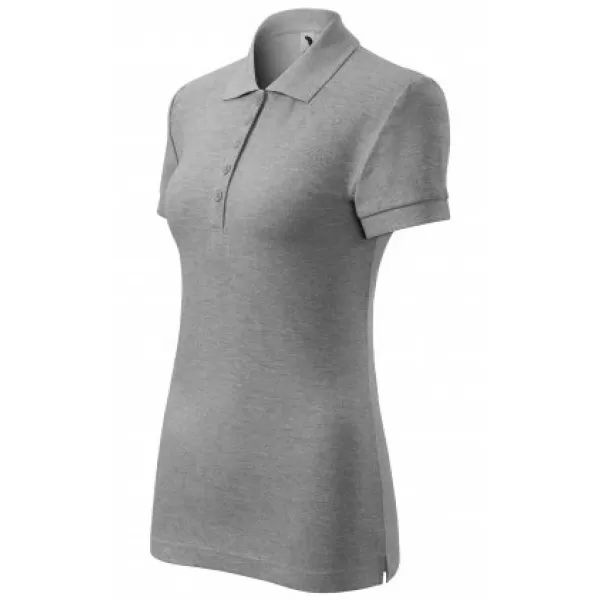 Tricou de damă cu guler MALFINI COTTON 213 EVIDENȚIERI GRI ÎNCHIS 