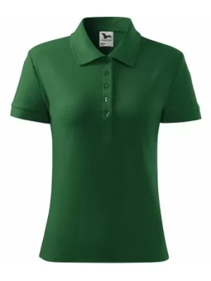 Tricou de damă cu guler MALFINI COTTON 213 VERDE STICLA