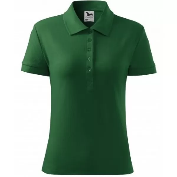  Tricou de damă cu guler MALFINI COTTON 213 VERDE STICLA 