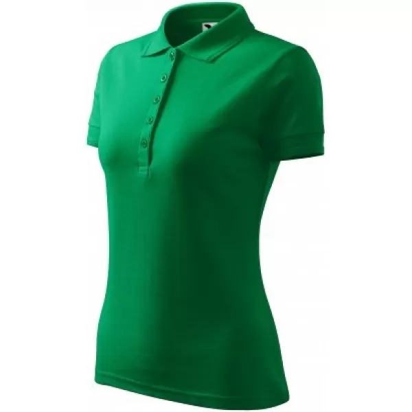  Tricou de damă cu guler MALFINI PIQUE POLO 210 VERDE MEDIU 