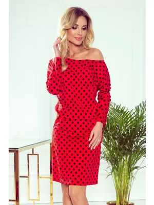 Rochie NUMOCO CRISTINA A189-8 ROȘU/NEGRU