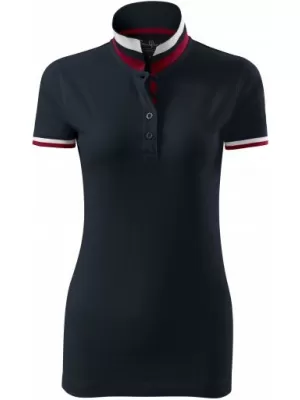 Tricou de damă cu guler MALFINI PREMIUM COLLAR UP 257 BLEUMARIN ÎNCHIS