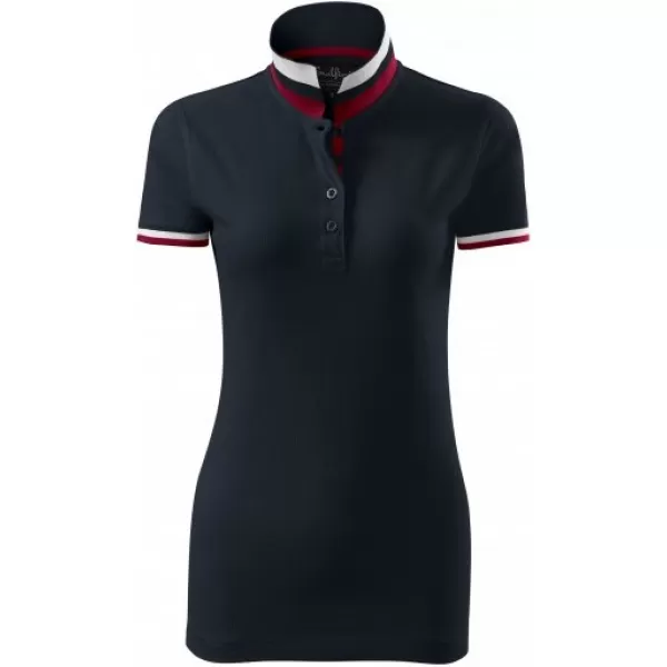  Tricou de damă cu guler MALFINI PREMIUM COLLAR UP 257 BLEUMARIN ÎNCHIS 