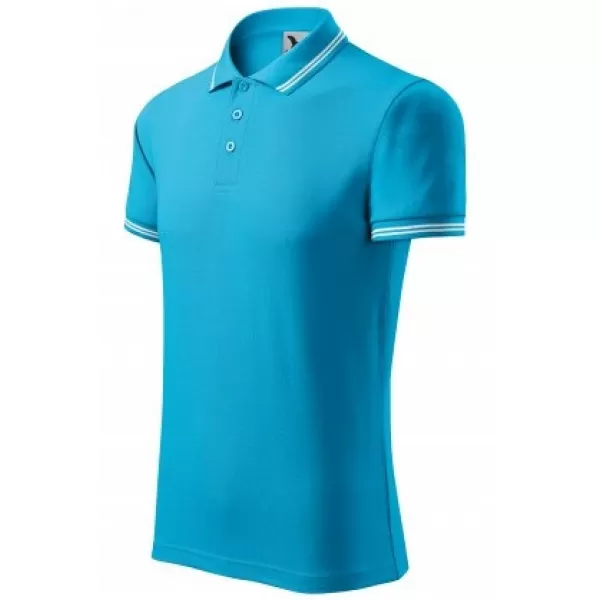  Tricou pentru bărbați cu guler MALFINI URBAN 219 TURCOAZ 