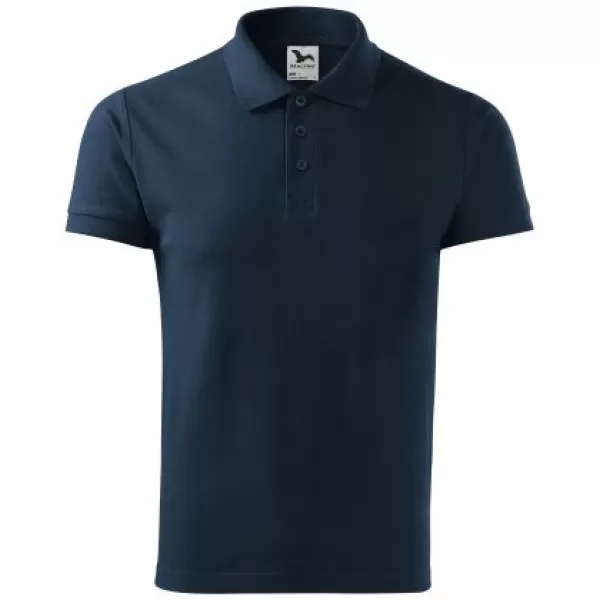  Tricou pentru bărbați cu guler MALFINI HEAVY 215 ALBASTRU MARIN 