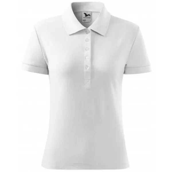  Tricou de damă cu guler MALFINI COTTON 213 ALB 