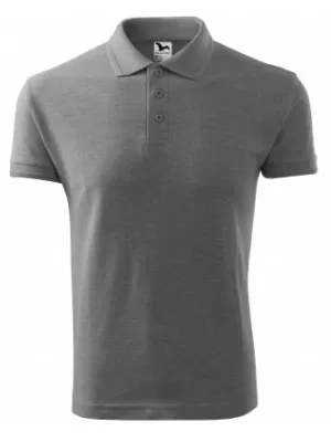 Tricou pentru bărbați cu guler MALFINI PIQUE POLO 203 EVIDENȚIERI GRI ÎNCHIS