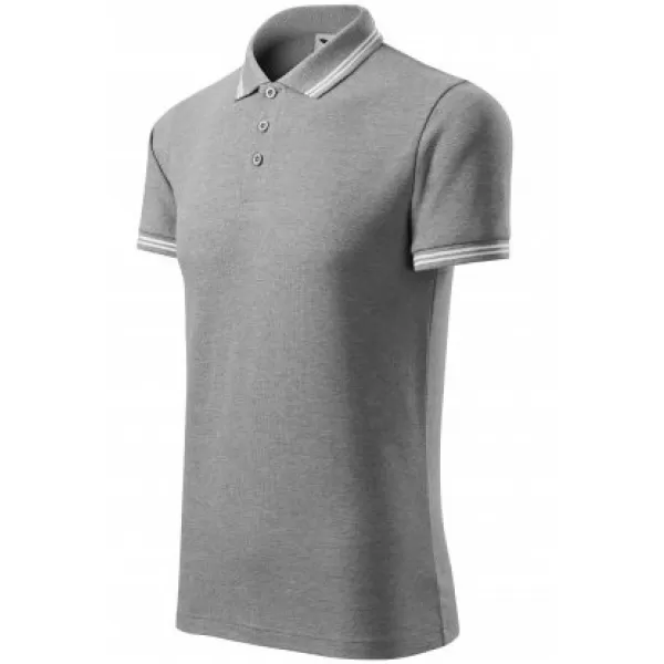  Tricou pentru bărbați cu guler MALFINI URBAN 219 EVIDENȚIERI GRI ÎNCHIS 