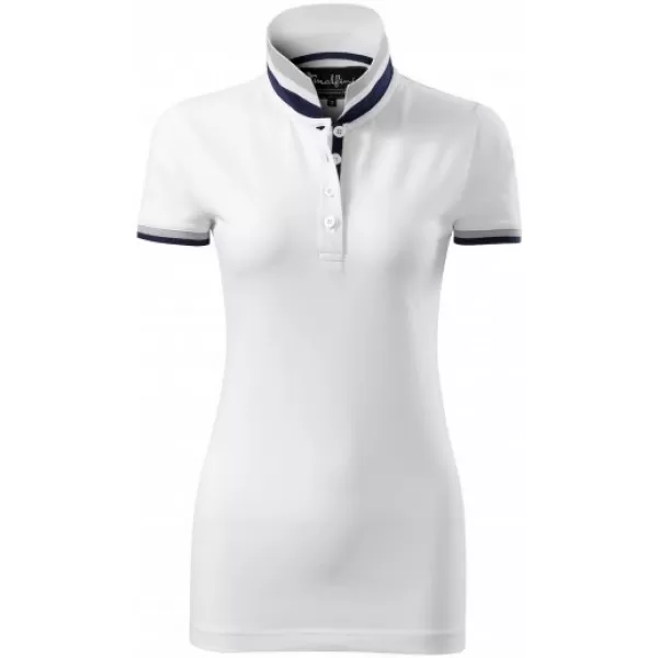  Tricou de damă cu guler MALFINI PREMIUM COLLAR UP 257 ALB 