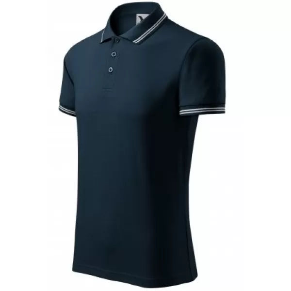  Tricou pentru bărbați cu guler MALFINI URBAN 219 ALBASTRU MARIN 