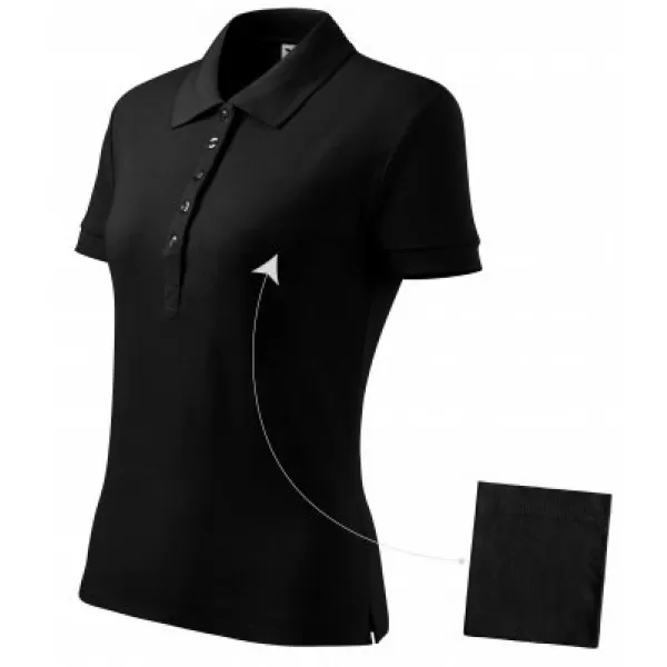  Tricou de damă cu guler MALFINI COTTON 213 NEGRU 