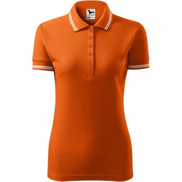  Tricou de damă cu guler MALFINI URBAN 220 PORTOCALE 