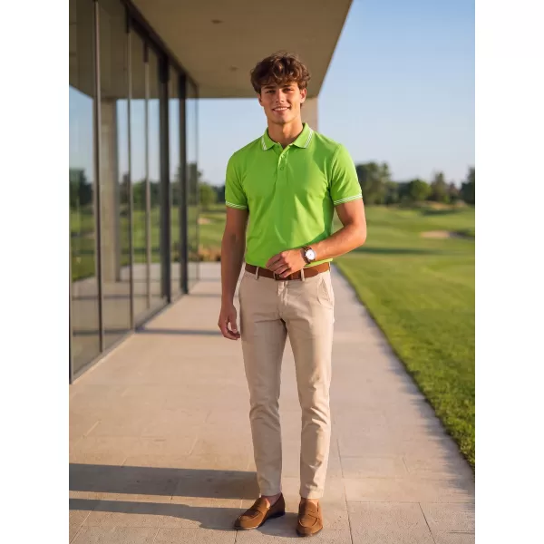  Tricou pentru bărbați cu guler MALFINI URBAN 219 VERDE MĂR 