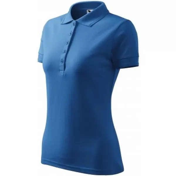  Tricou de damă cu guler MALFINI PIQUE POLO 210 ALBASTRU AZURIU 